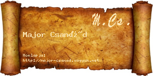 Major Csanád névjegykártya